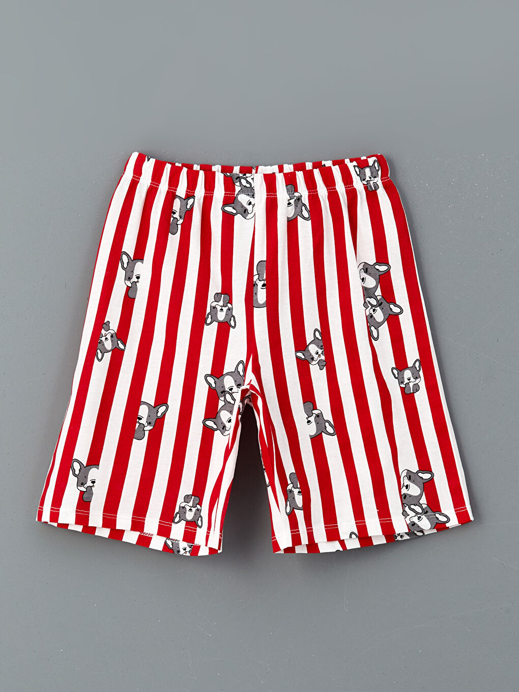 Kırmızı Beli Lastikli Kız Çocuk Pijama Şort