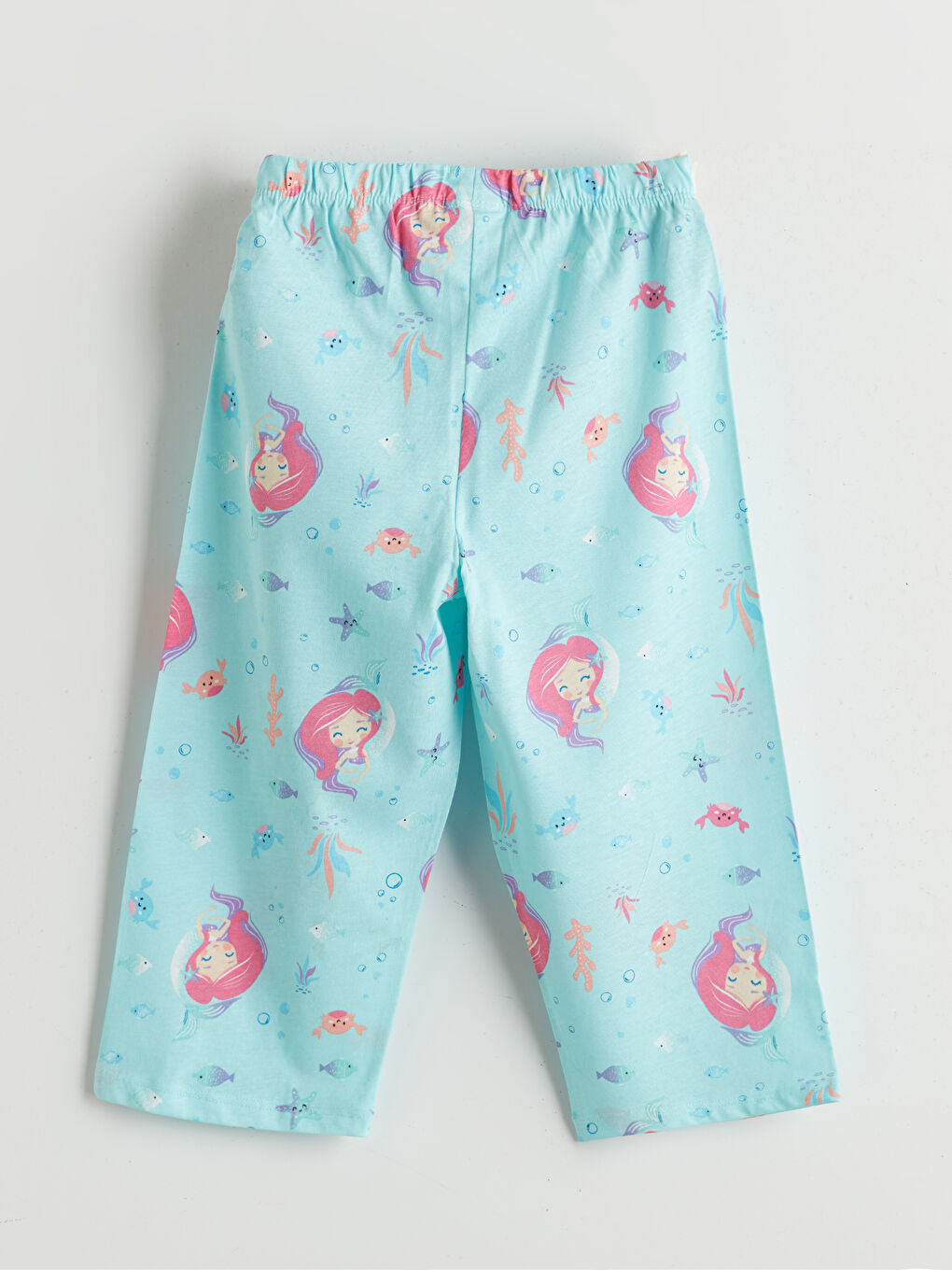 Mavi Beli Lastikli Kız Çocuk Pijama Alt-1