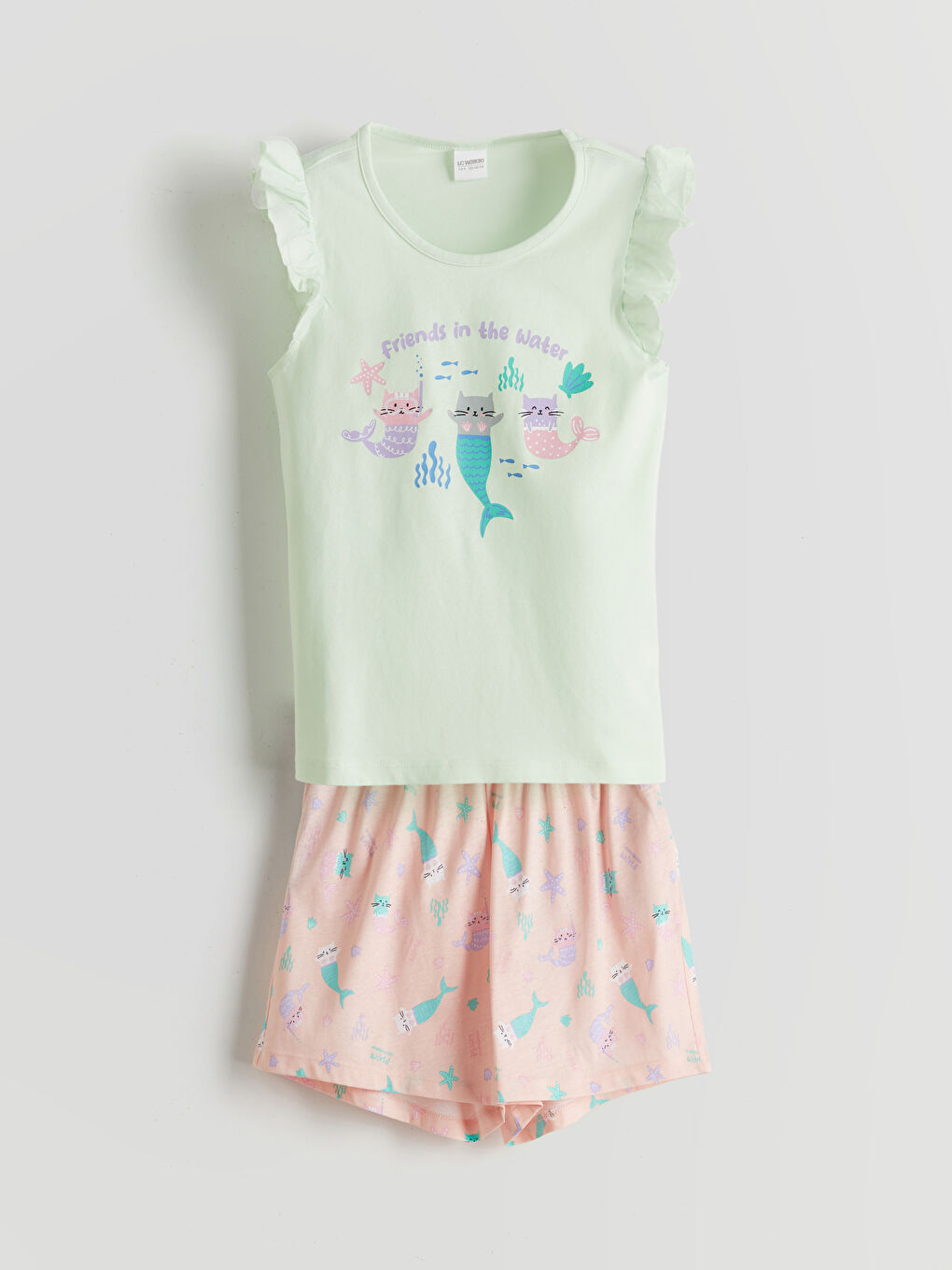 Crew Neck Girls' Shortie Pyjama Set -S5HY55Z4-FQU