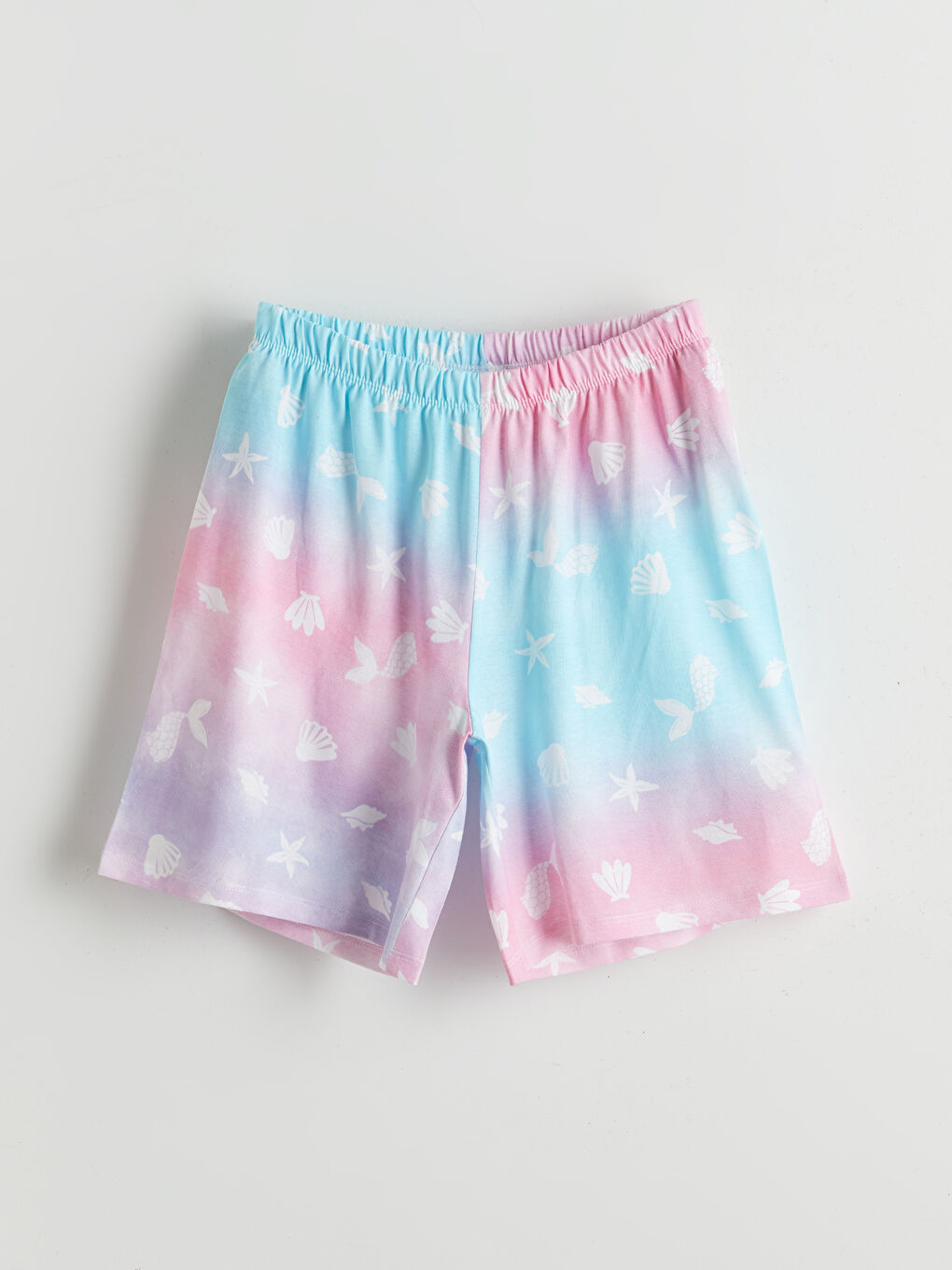 Pembe Beli Lastikli Kız Çocuk Pijama Şort