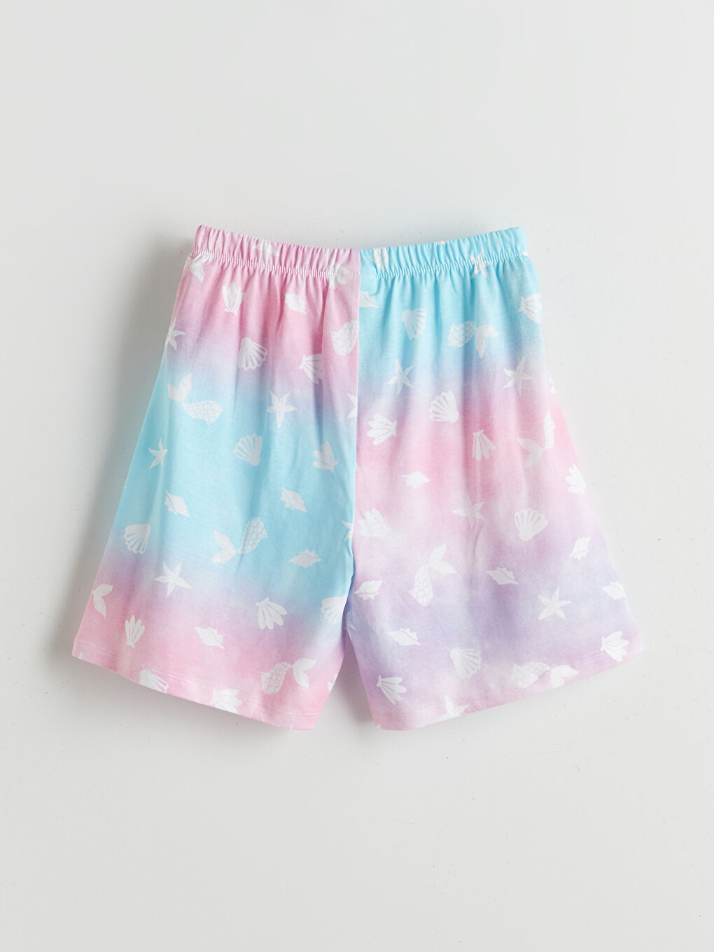 Pembe Beli Lastikli Kız Çocuk Pijama Şort-1