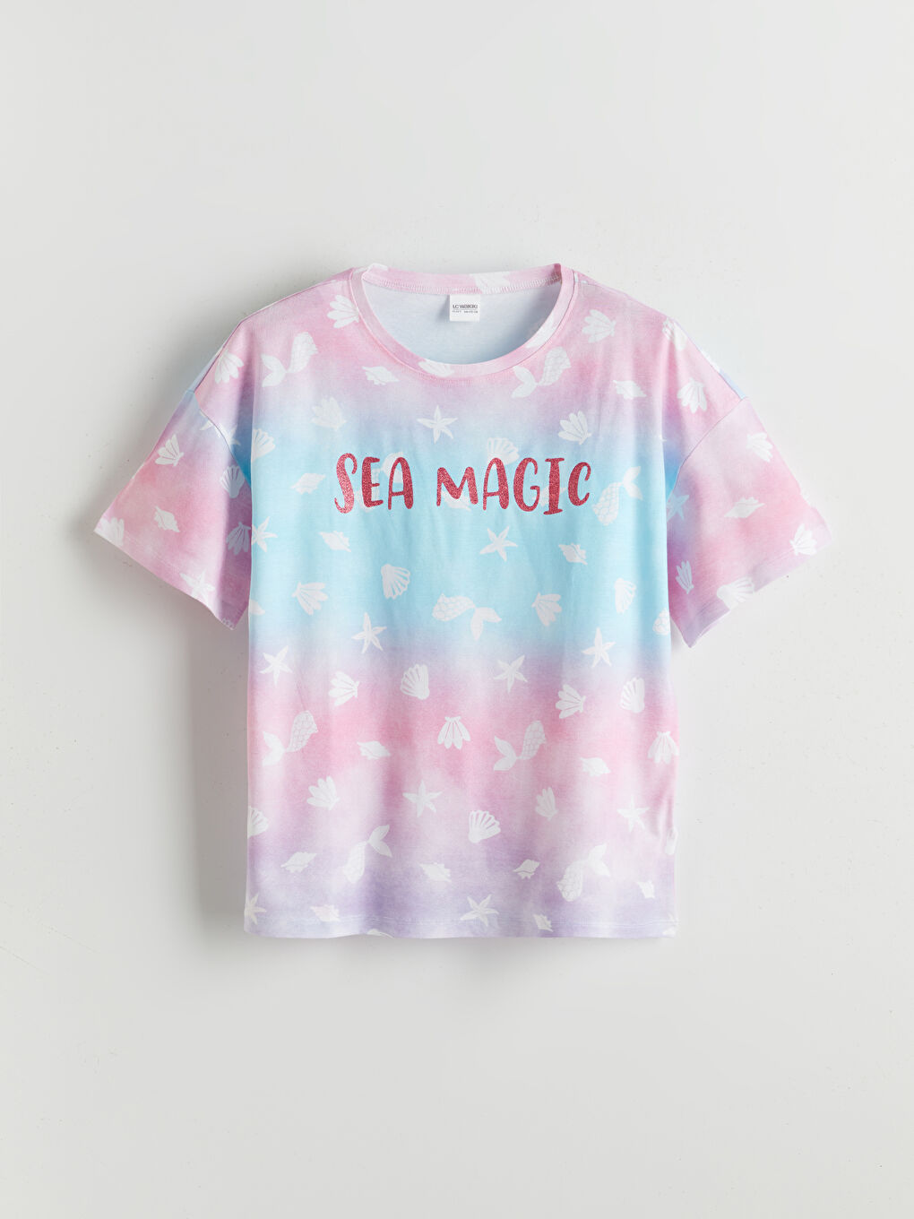 Pembe Bisiklet Yaka Kız Çocuk Pijama Üst