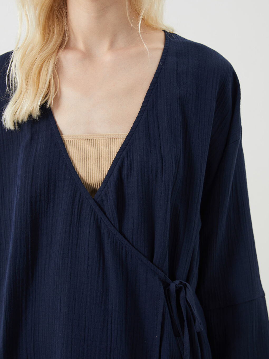 LCW Vision Double Breasted Textured Women's Kimono -S5HY72Z8-VZX