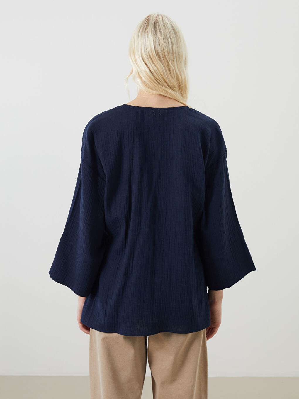LCW Vision Double Breasted Textured Women's Kimono -S5HY72Z8-VZX