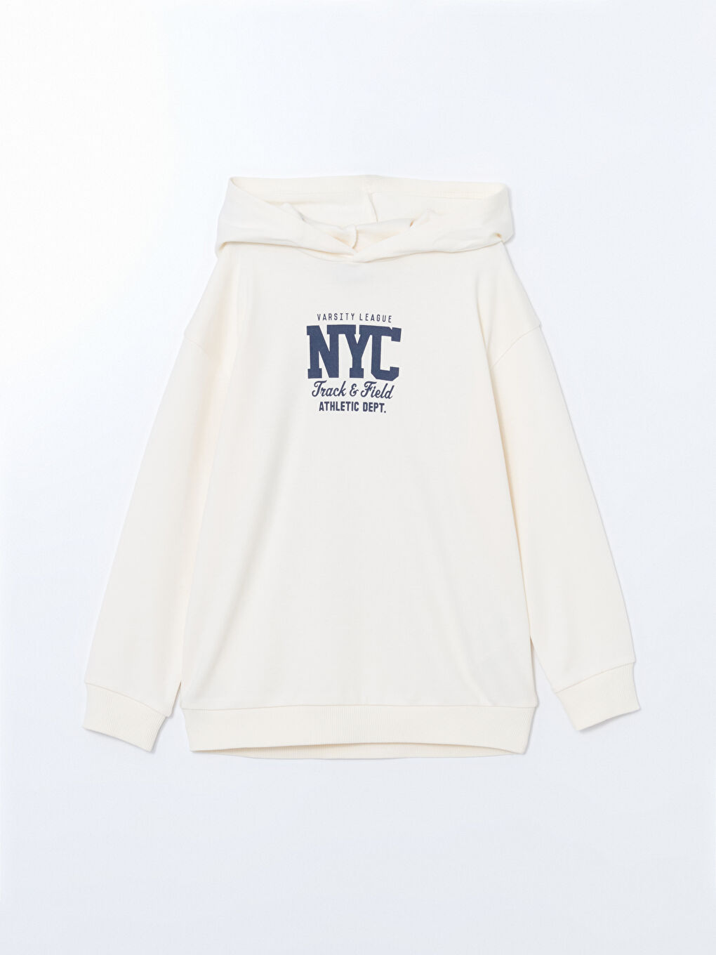 Ekru Kapüşonlu Erkek Çocuk Tişört