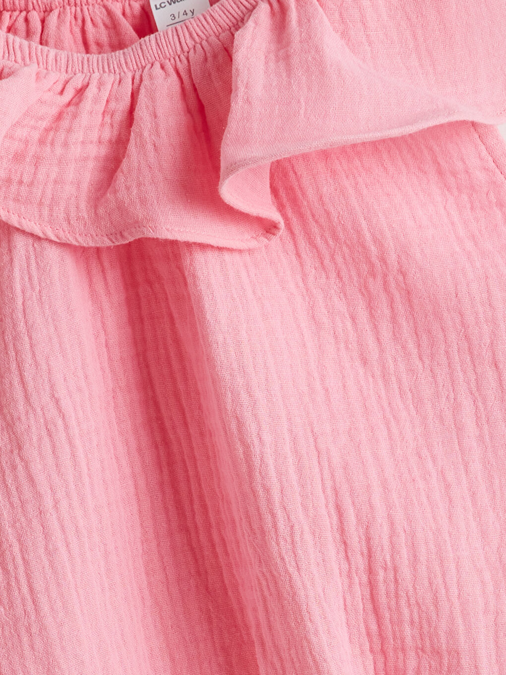 Regular Fit Muslin Ruffled Girls' Shirt-1