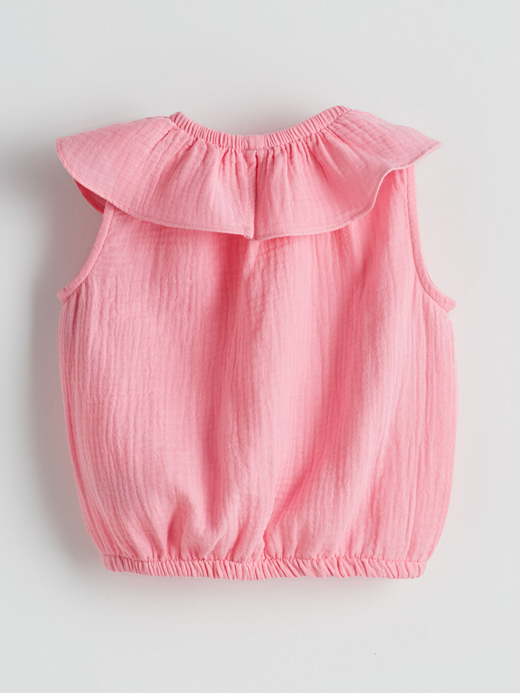 Regular Fit Muslin Ruffled Girls' Shirt-2