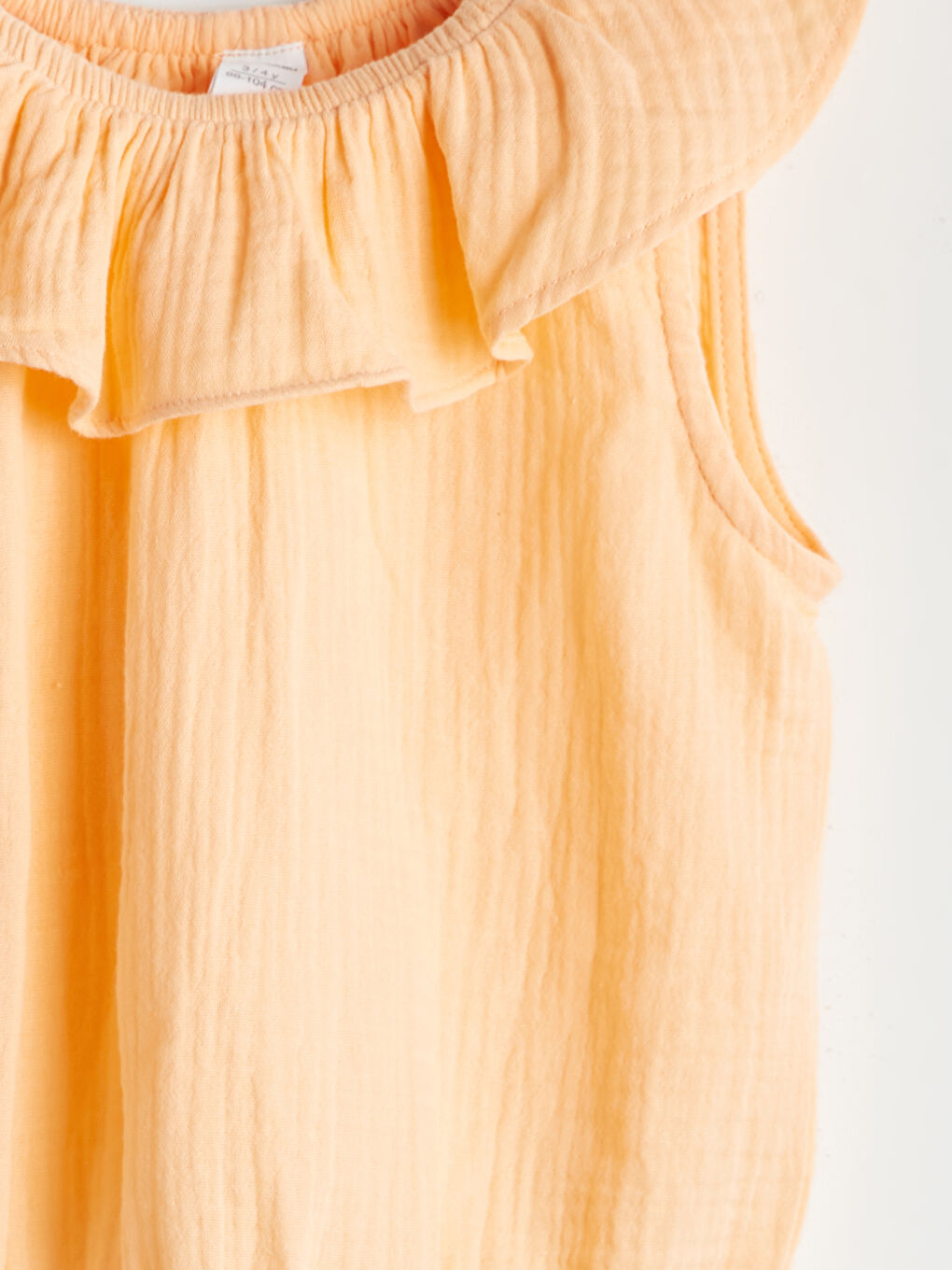 Қыздарға арналған бүрмелі муслин блузка-2