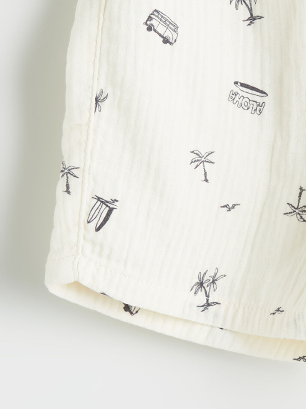 Elasticated Waist Printed Boys' Shorts -S5I016Z1-LQA