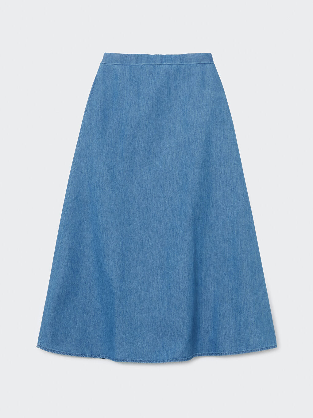 LCW Modest Indigo Beli Lastikli Kadın Jean Etek - 4