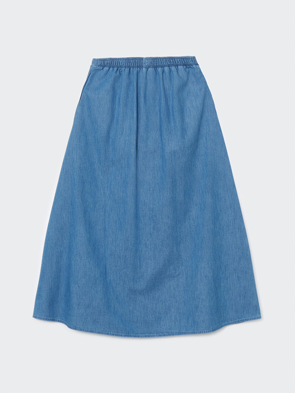 LCW Modest Indigo Beli Lastikli Kadın Jean Etek - 5