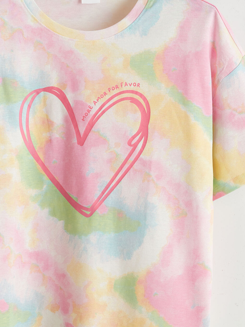 Pembe Bisiklet Yaka Kız Çocuk Pijama Üst-2