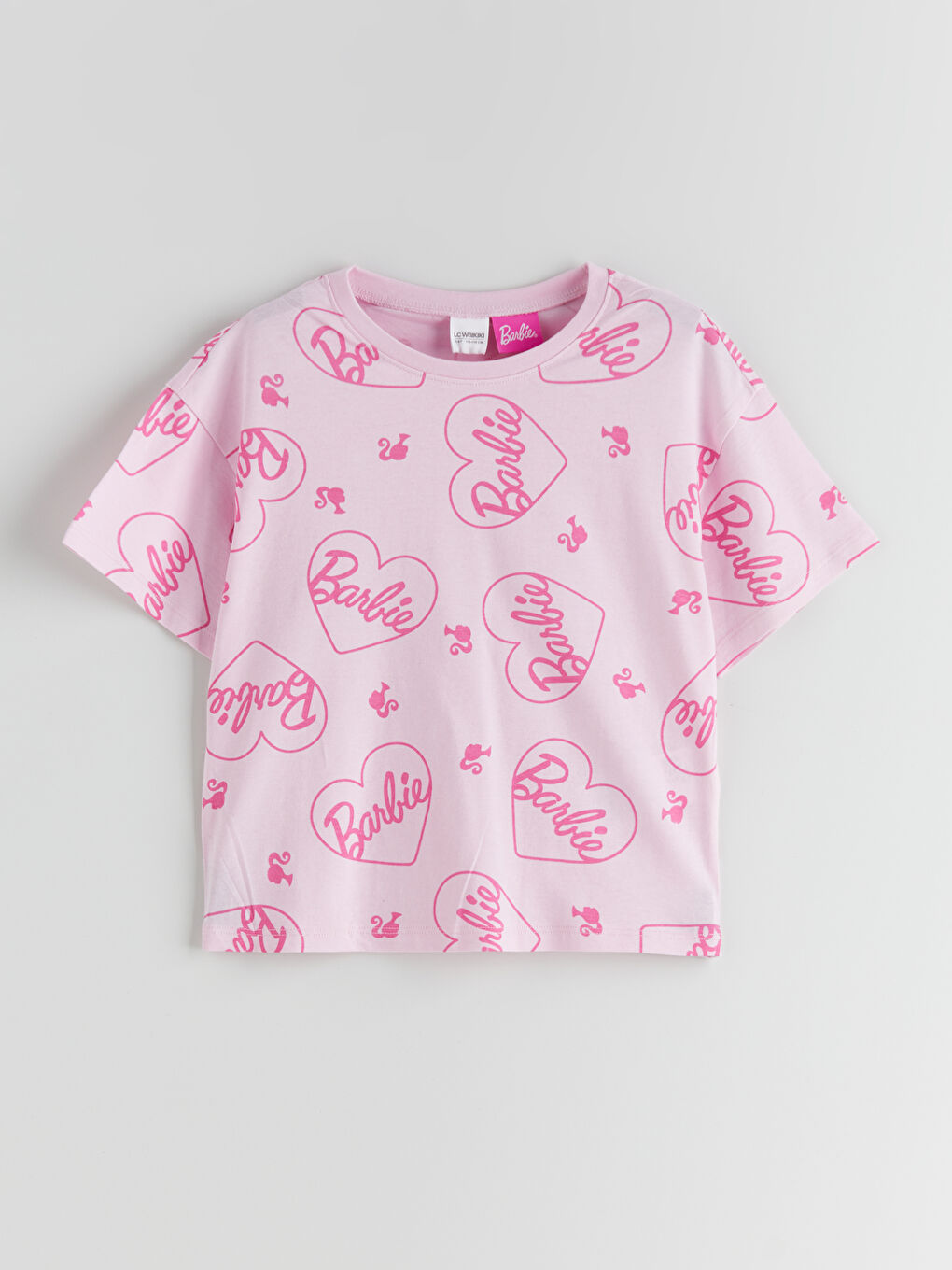 طقم بيجامة قصيرة للبنات مطبوع باربي-1
