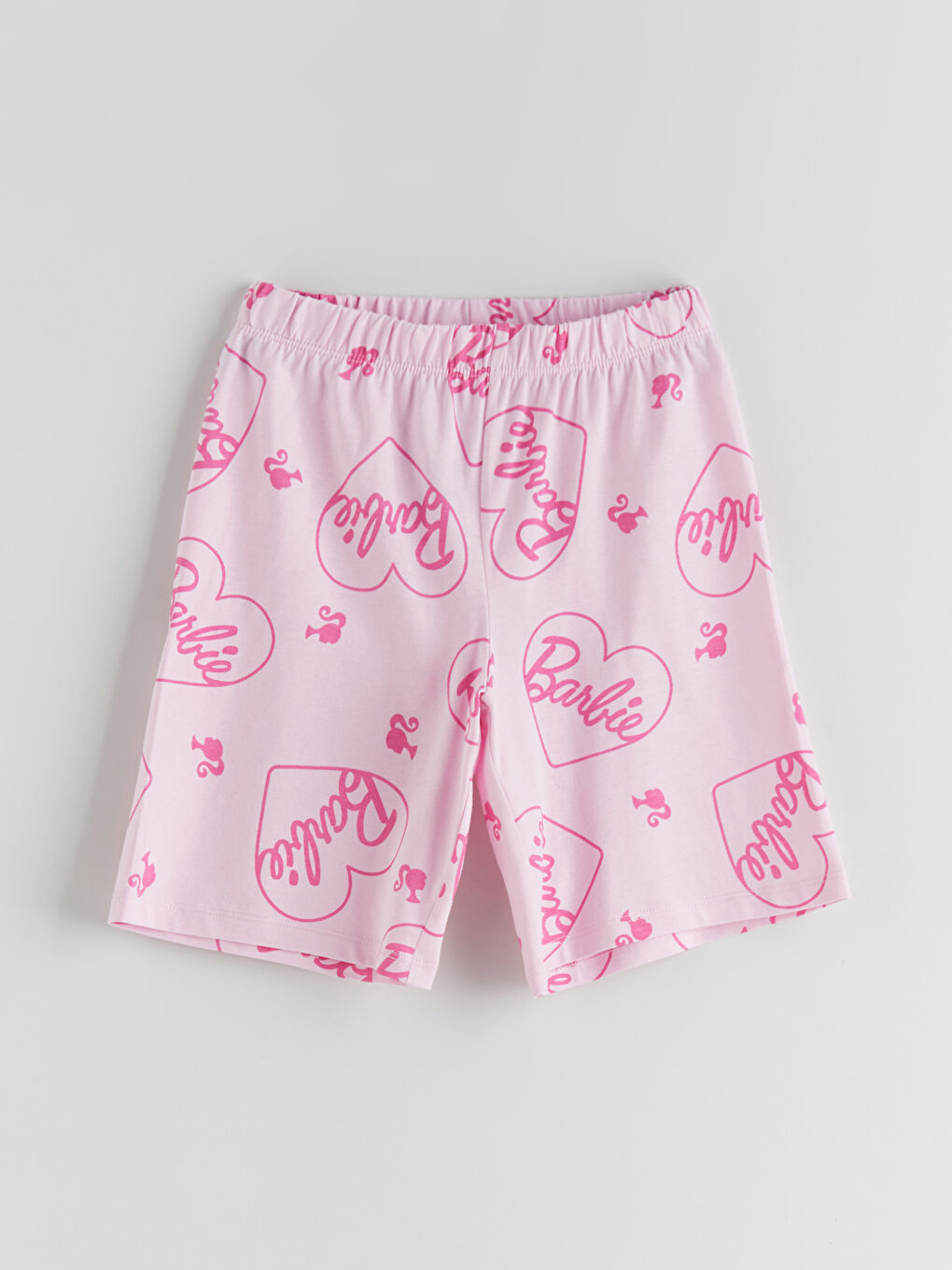 طقم بيجامة قصيرة للبنات مطبوع باربي-3