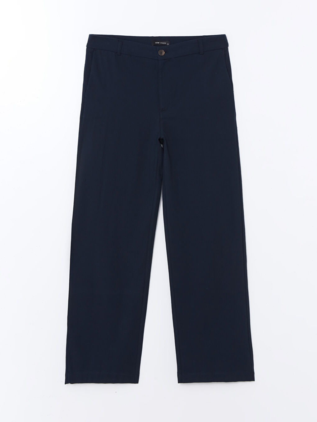 LCW Vision Indigo Standart Fit Düz Keten Karışımlı Kadın Pantolon - 4
