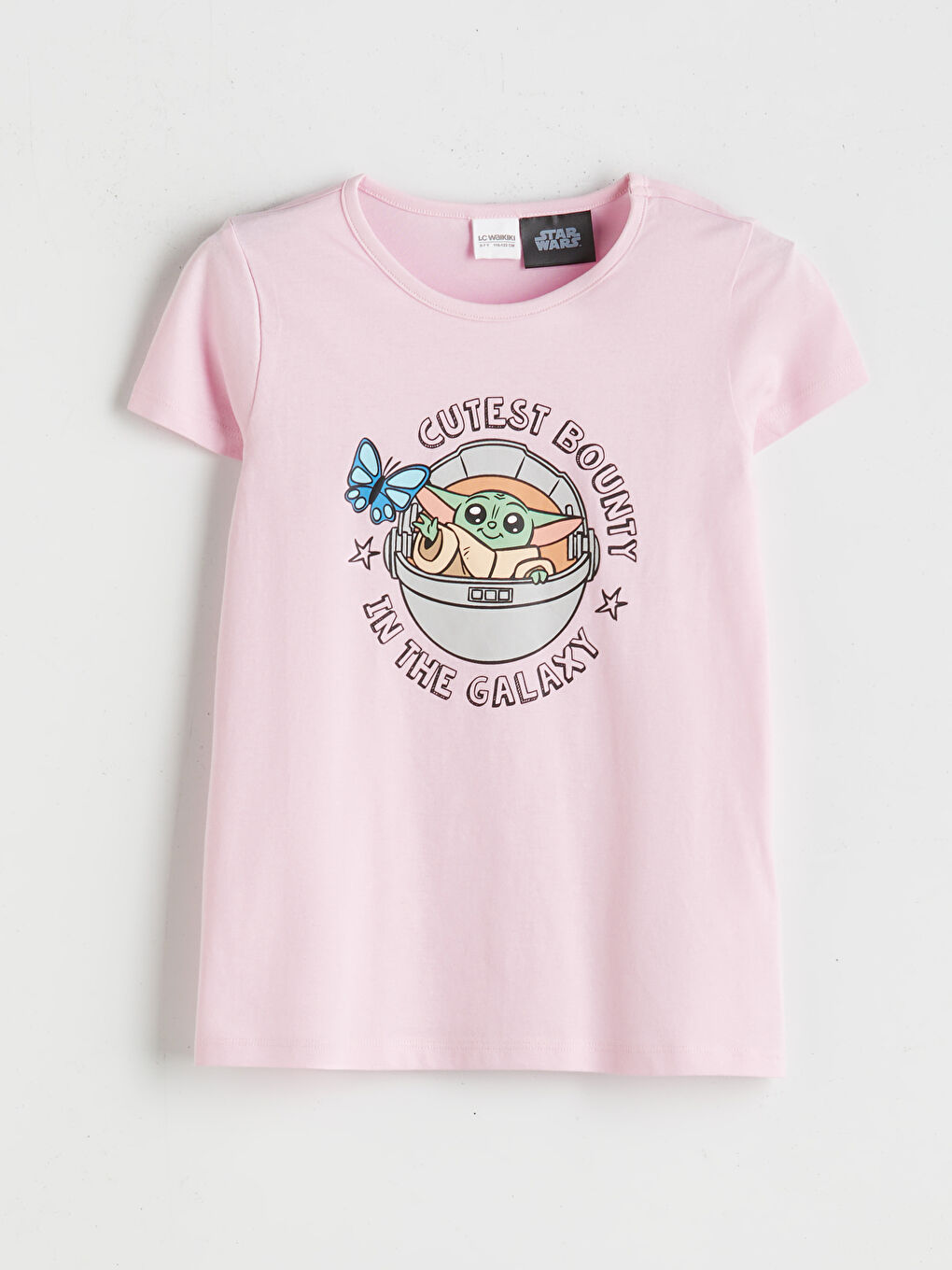 LC Waikiki Crew Neck Printed Short Sleeve Girls' Pyjama Set with Shorts -S5I103Z4-G7H