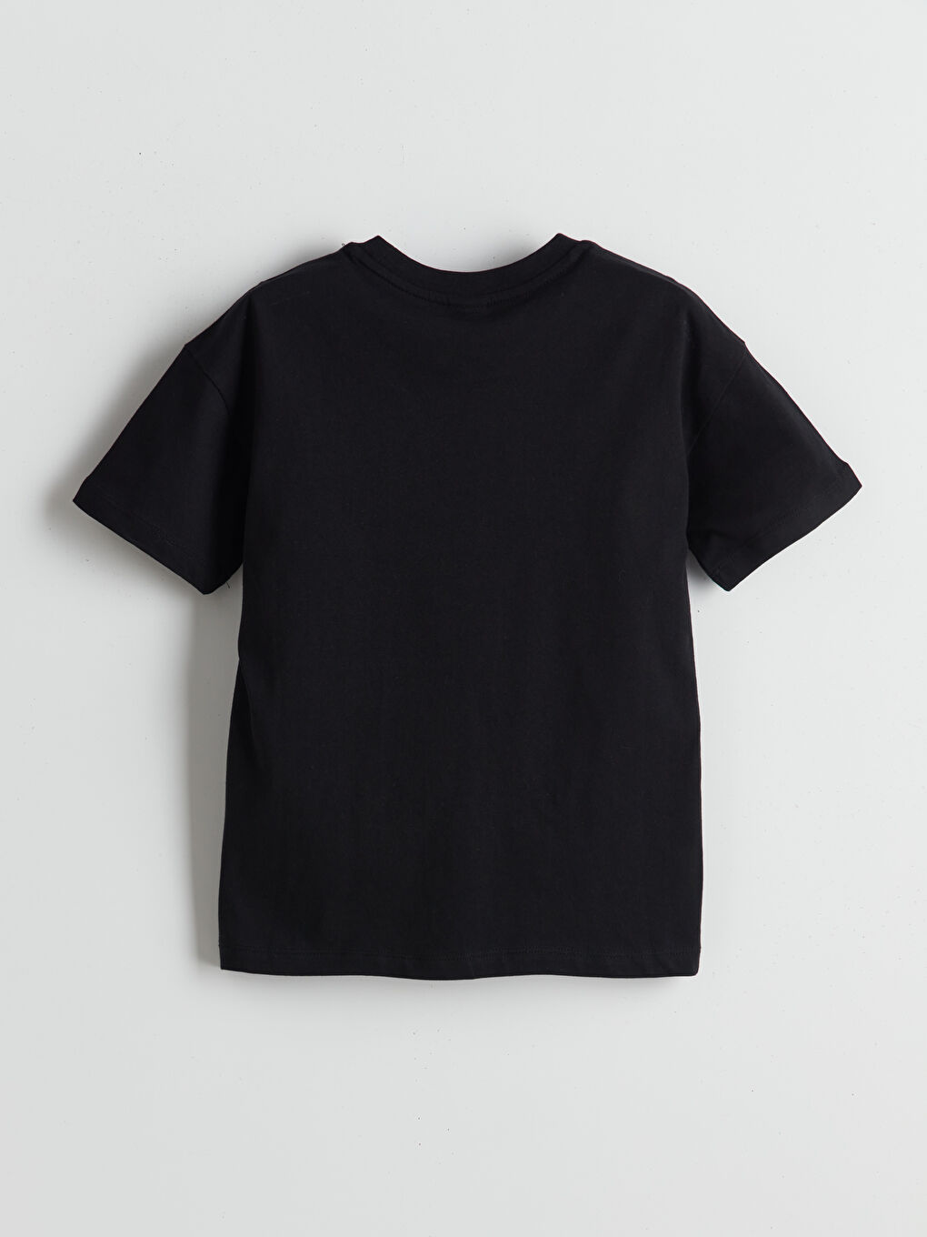 Siyah Bisiklet Yaka Erkek Çocuk Tişört-1