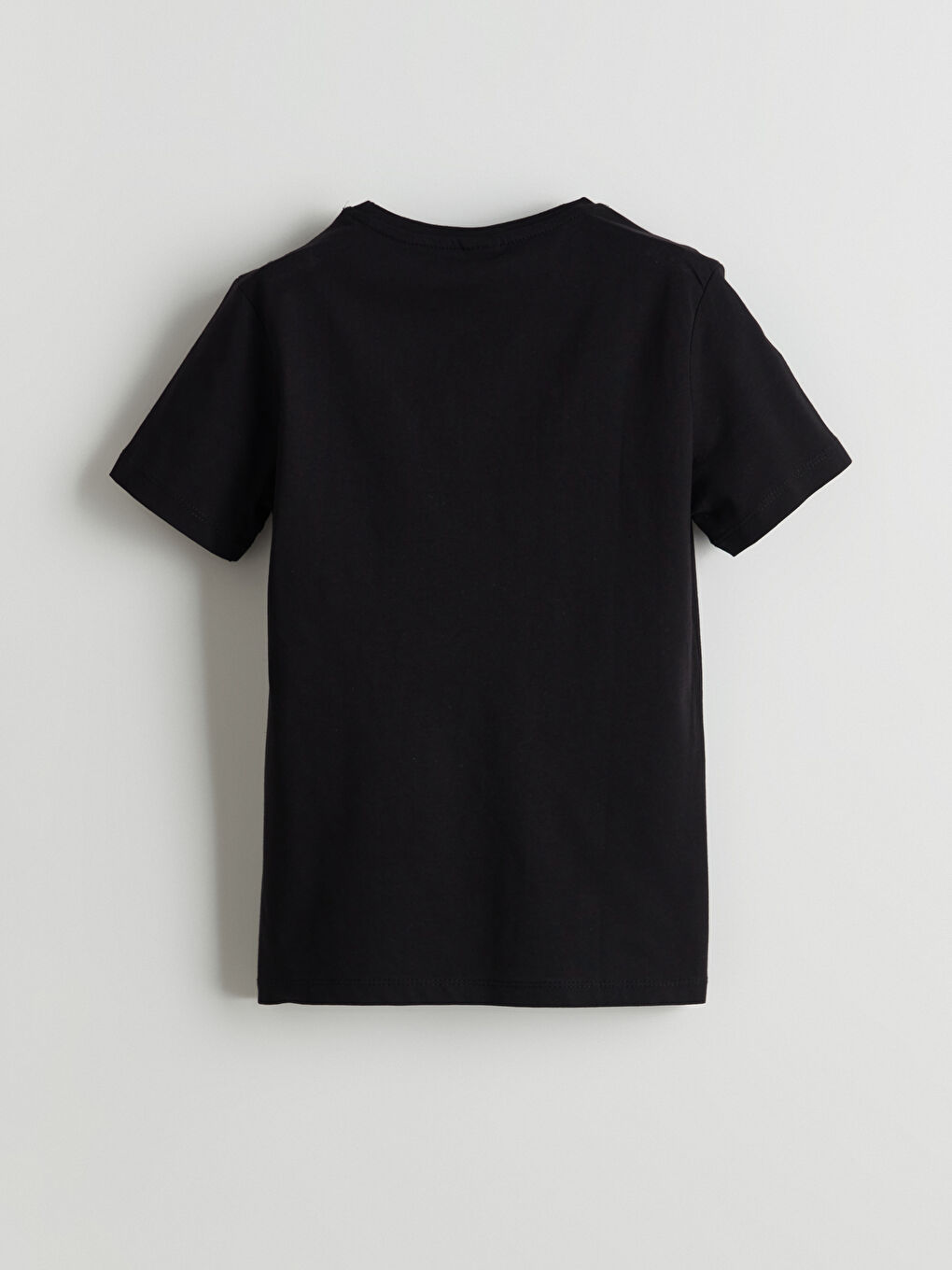 Siyah Bisiklet Yaka Erkek Çocuk Tişört-2