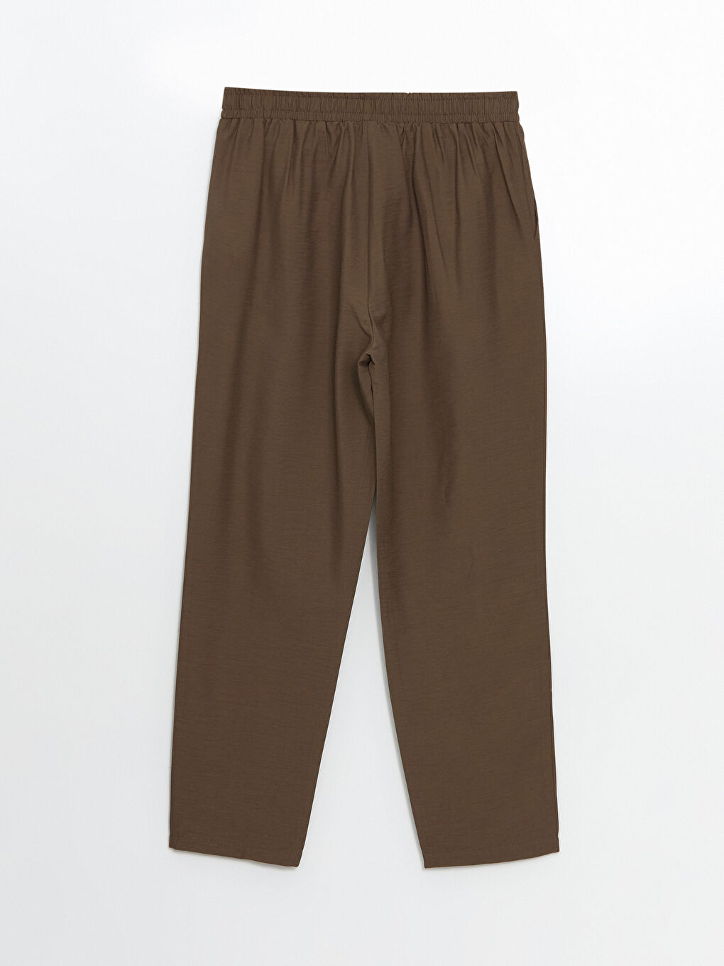 Kahverengi Beli Lastikli Havuç Kesim Kadın Pantolon-5