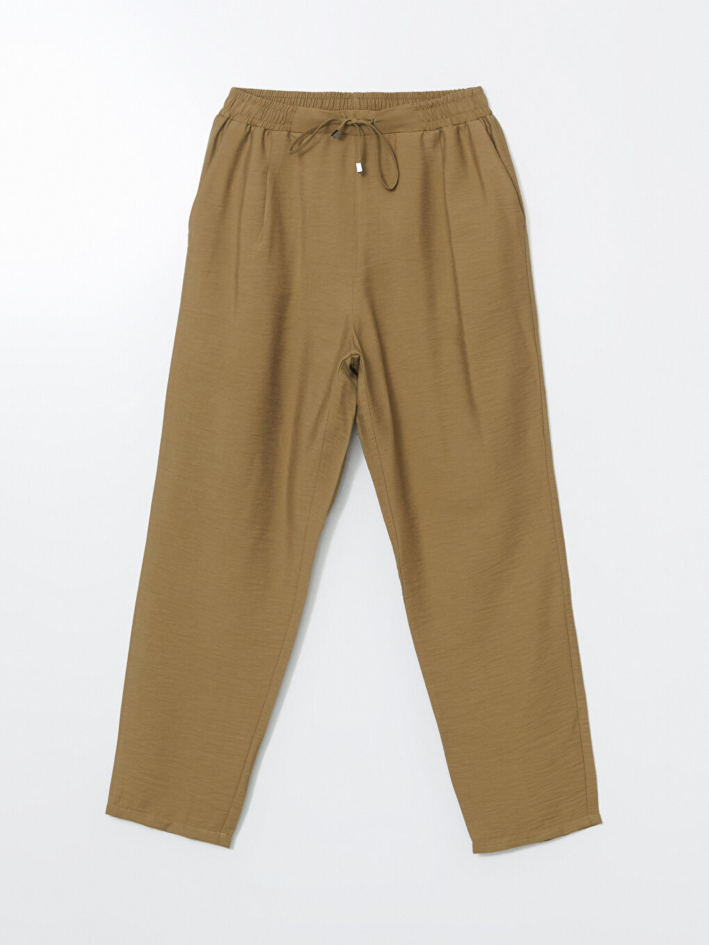 Haki Beli Lastikli Havuç Kesim Kadın Pantolon-4