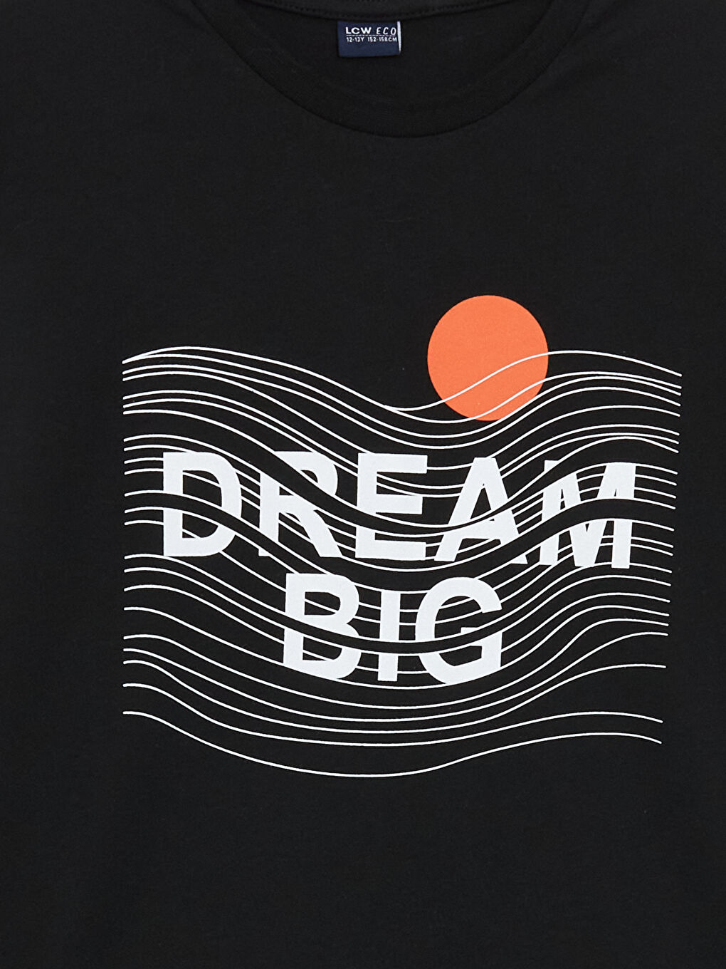 Siyah Bisiklet Yaka Erkek Çocuk Tişört-1