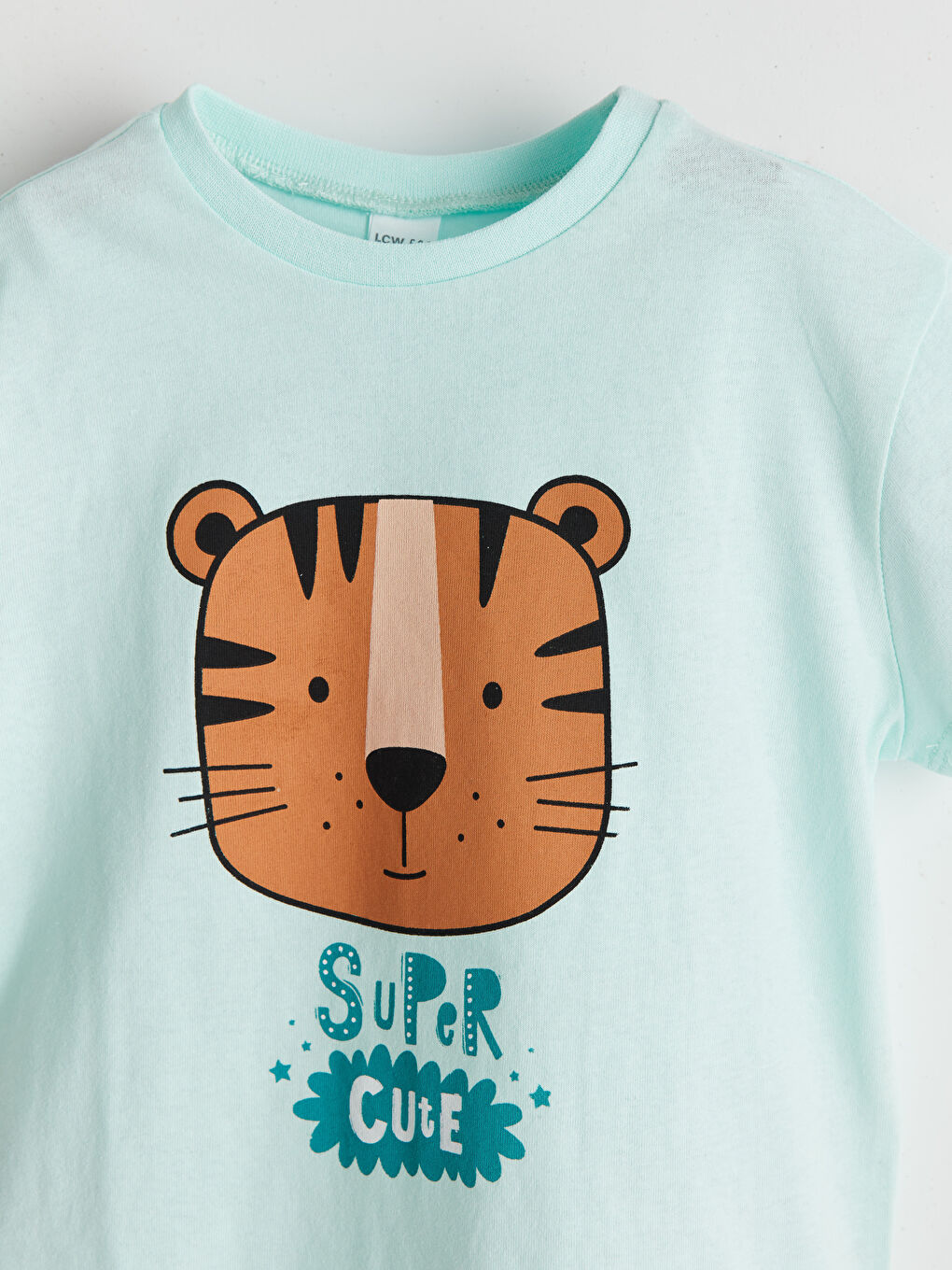 Turkuaz Sevimli Ayı Baskılı Erkek Çocuk Tişört-2