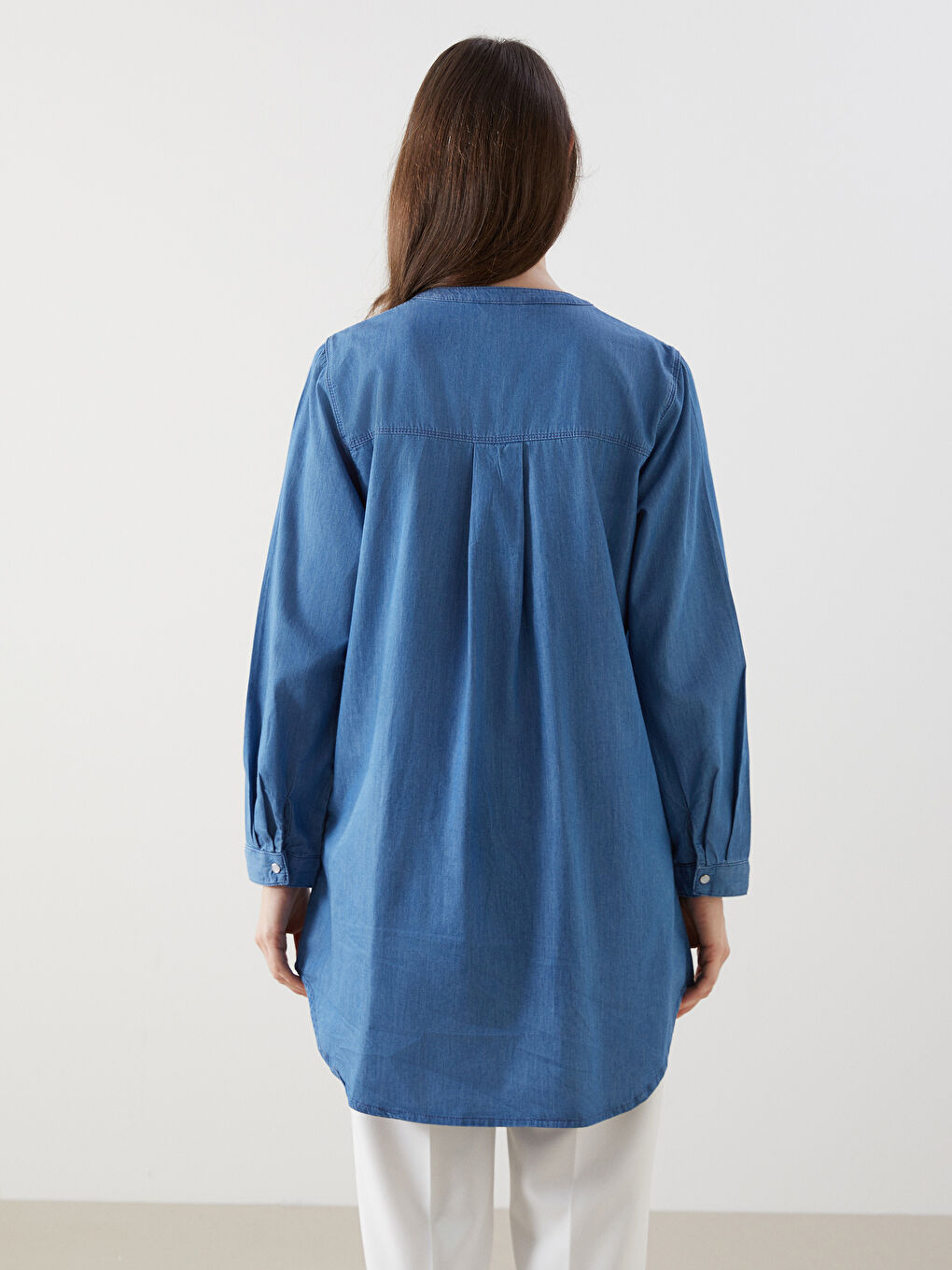 LCW Grace Crew Neck Straight Long Sleeve Women's Jeans Tunic -S5I230Z8-890