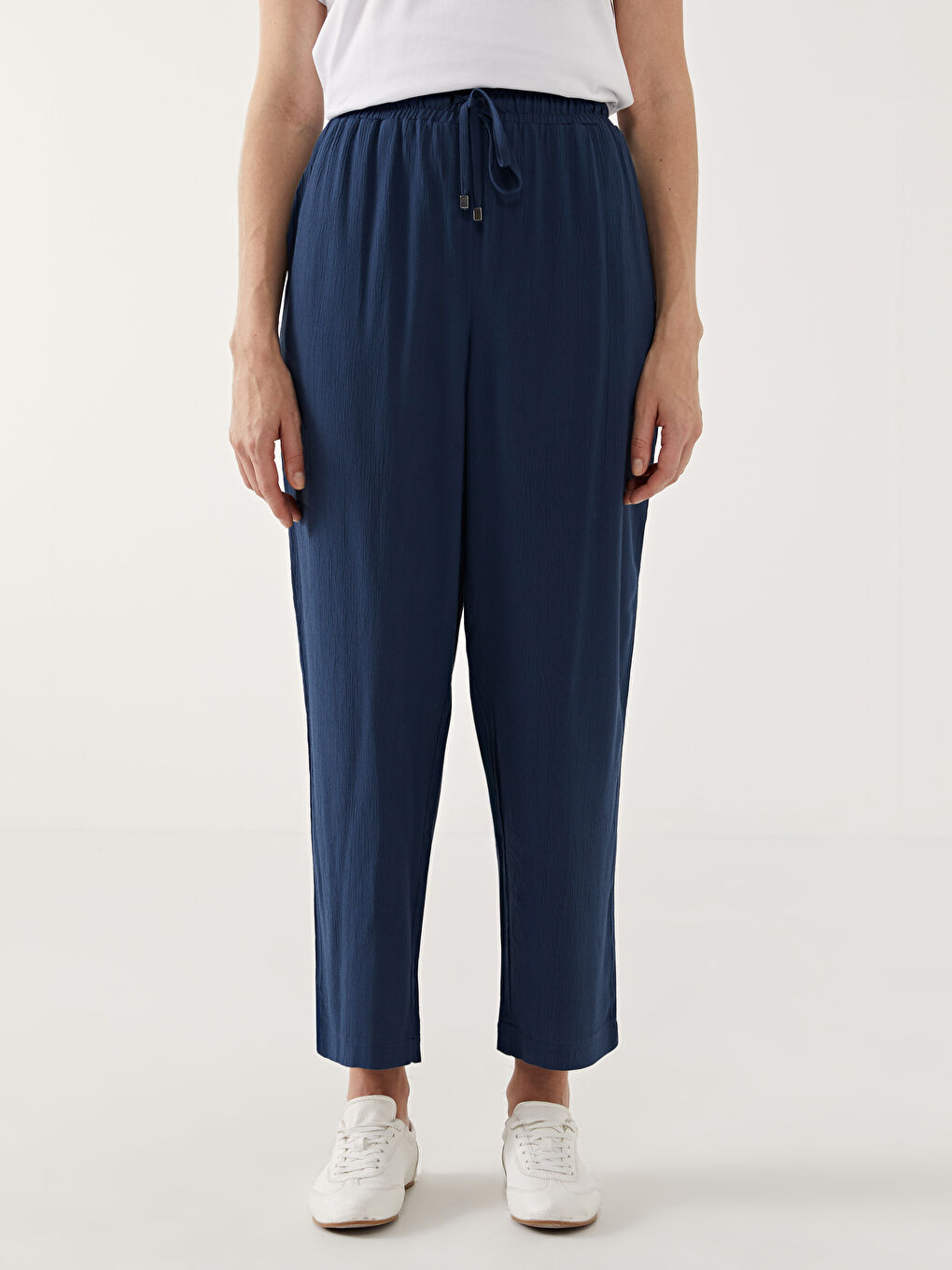 Elastic Waist Textured Women's Trousers -S5I231Z8-YE1