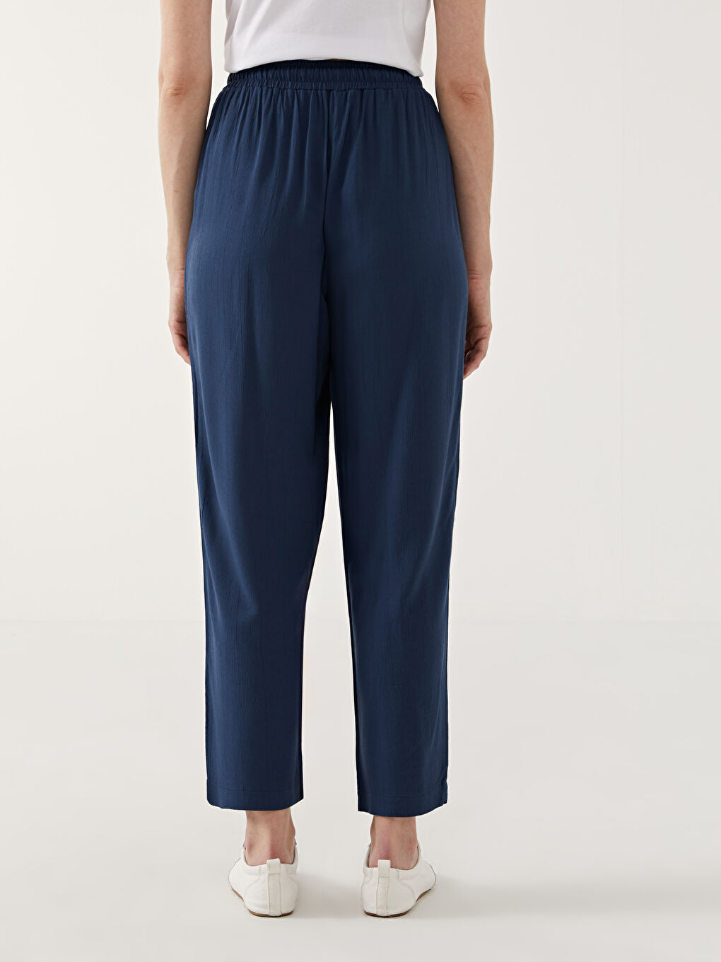 Elastic Waist Textured Women's Trousers -S5I231Z8-YE1