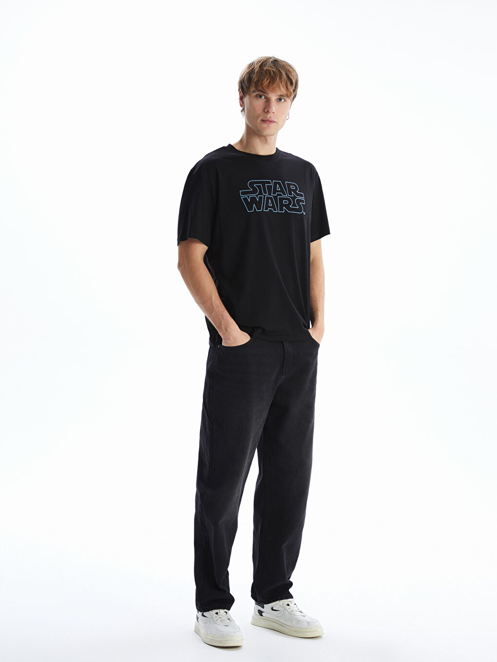 Crew Neck Short Sleeve Star Wars Printed Jersey Men's T-Shirt -S5I233Z8-CVL