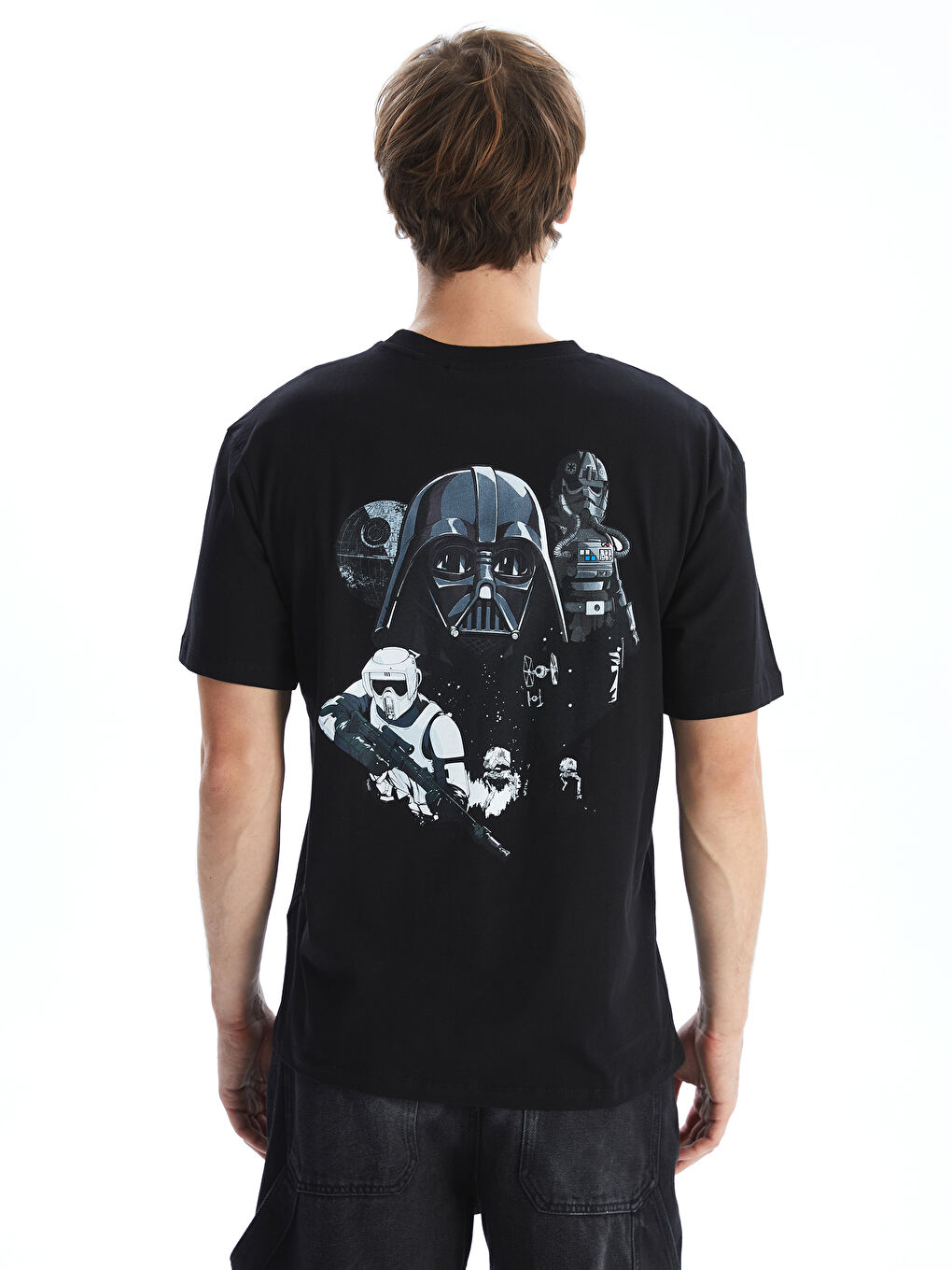 Crew Neck Short Sleeve Star Wars Printed Jersey Men's T-Shirt -S5I233Z8-CVL