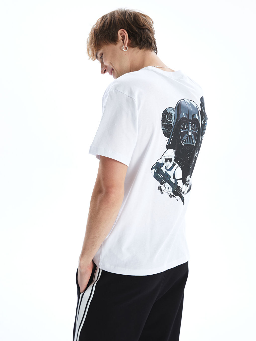 Crew Neck Short Sleeve Star Wars Printed Jersey Men's T-Shirt -S5I233Z8-Q6K