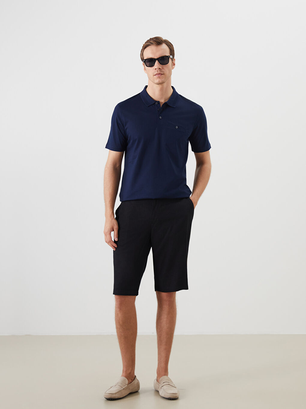 Lacivert Polo Yaka Erkek Tişört-3