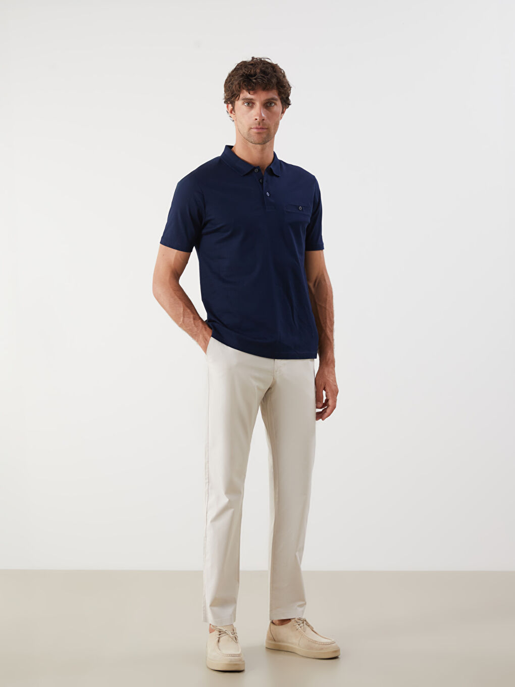 Lacivert Polo Yaka Erkek Tişört-2