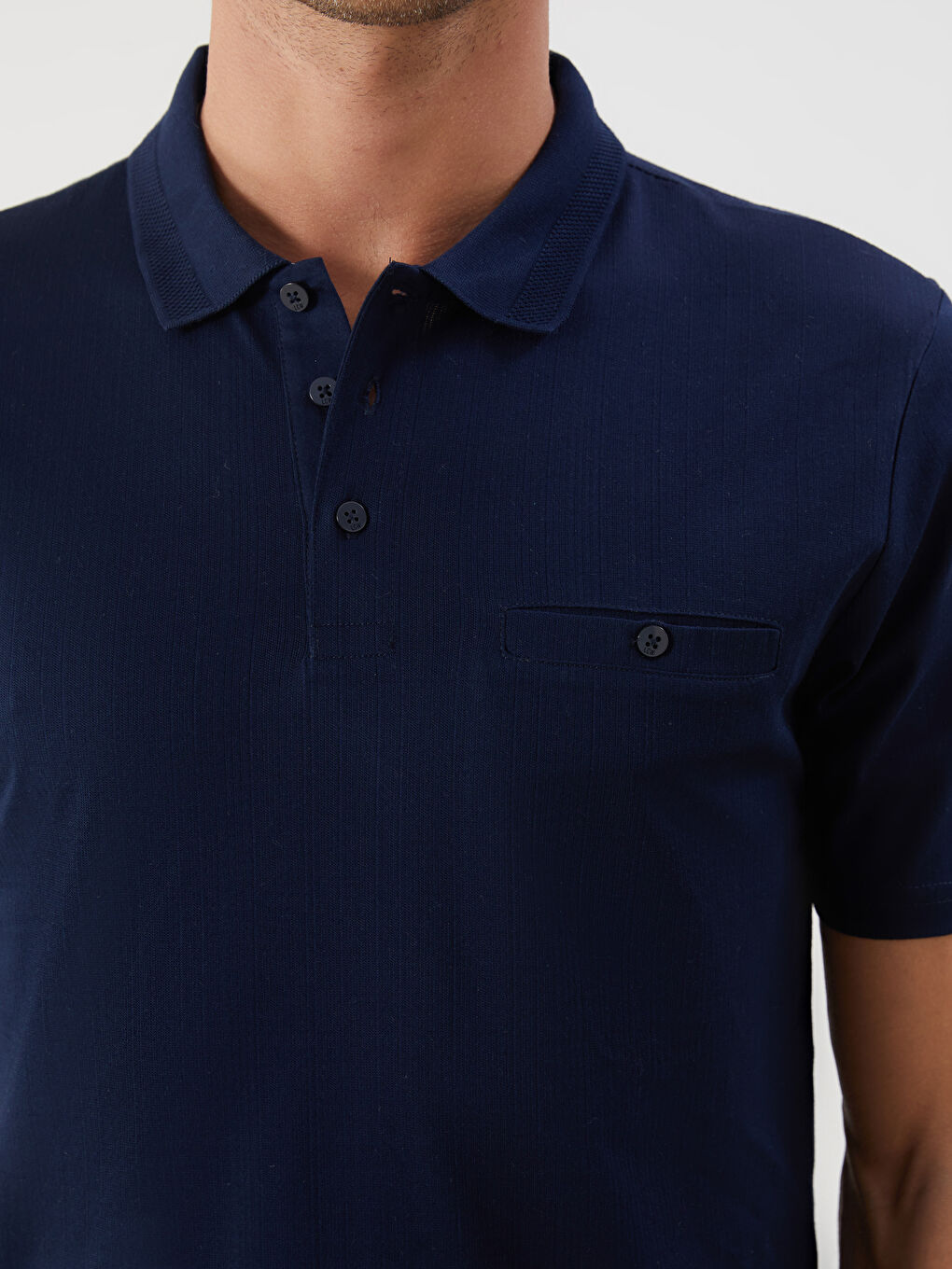 Lacivert Polo Yaka Erkek Tişört-4
