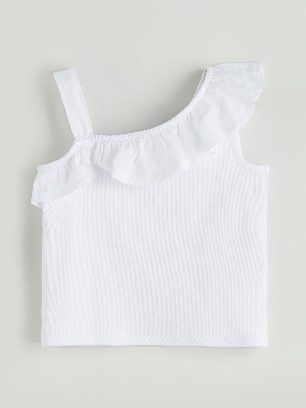 Slash Neck Plain Flounced Girls' T-Shirt -S5I266Z1-JYX