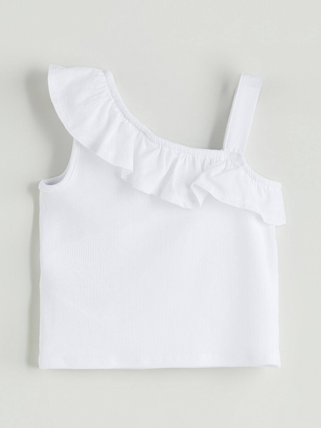 Slash Neck Plain Flounced Girls' T-Shirt -S5I266Z1-JYX