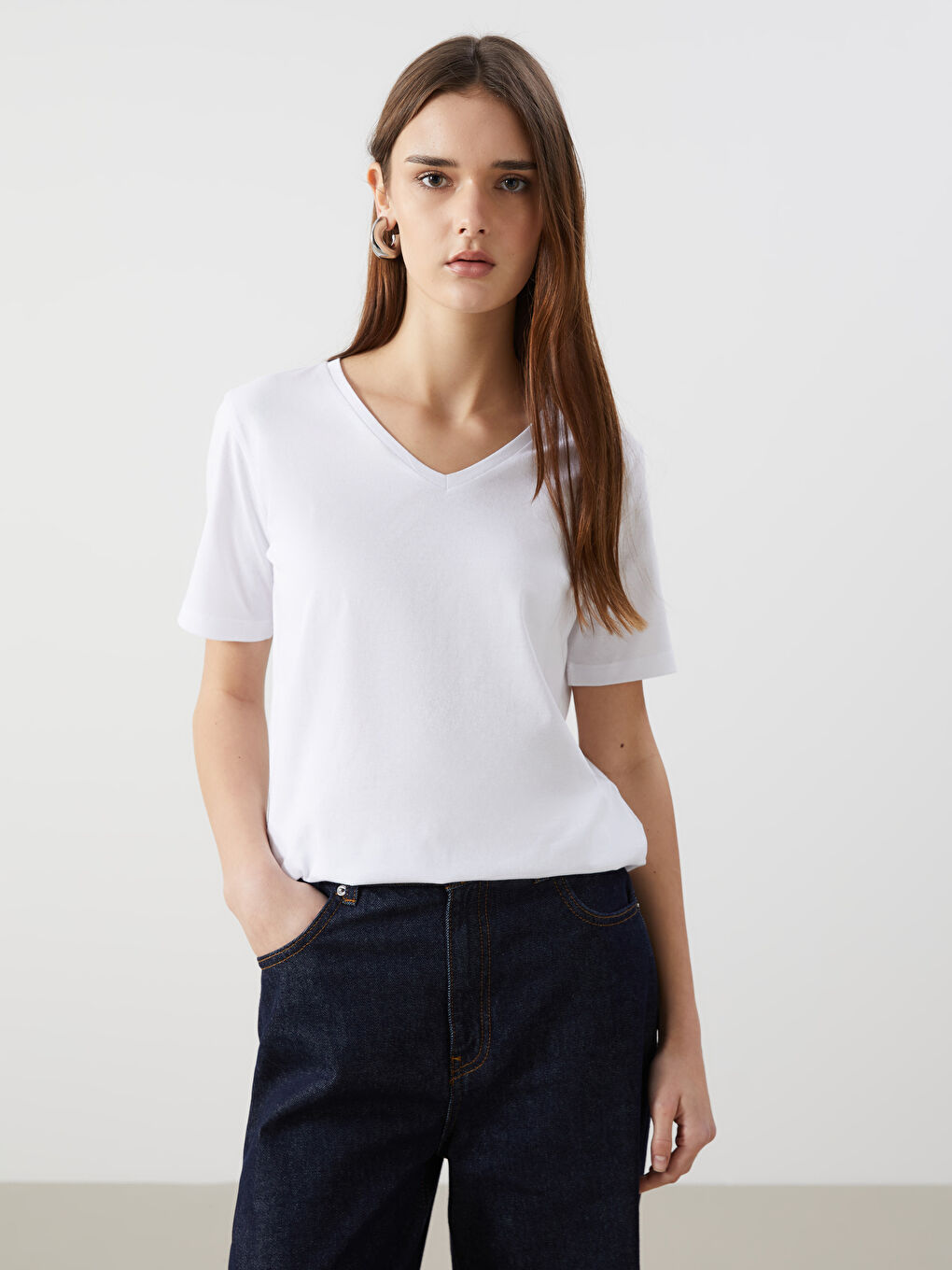 V-Neck Women's T-Shirt -S5I278Z8-J5E