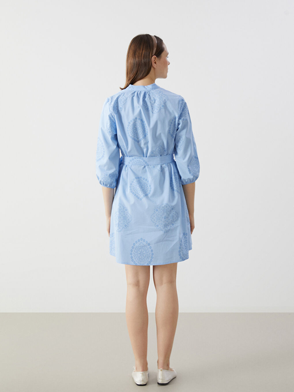 Notch Neck Patterned Women's Dress -S5I304Z8-LQQ