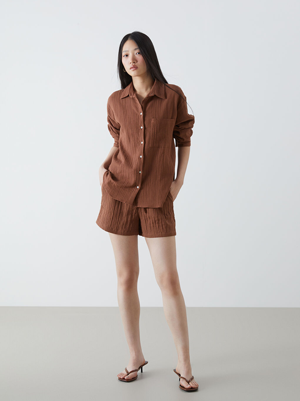 قميص نساء مجعد-1