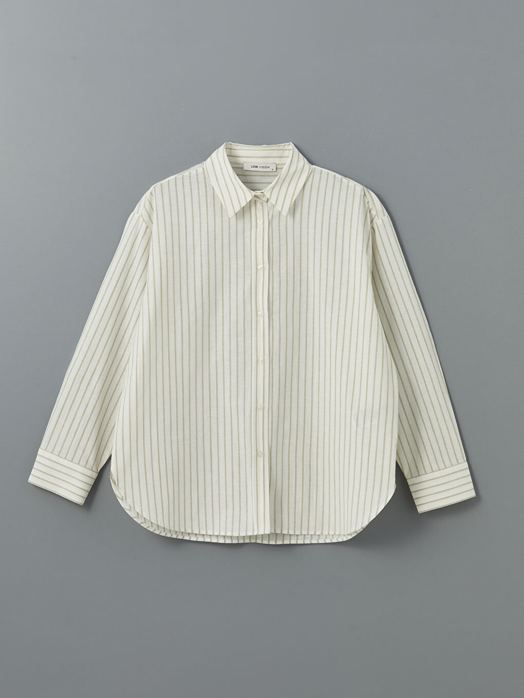LCW Vision Striped Oversize Linen Blend Women's Shirt -S5I334Z8-LFH