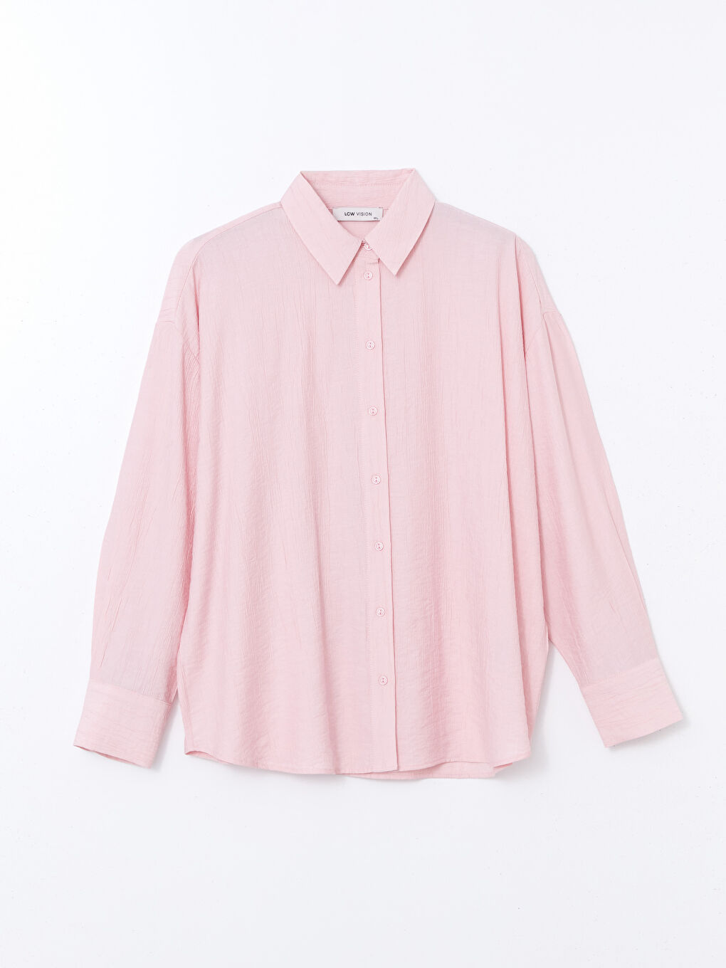 LCW Vision Pembe Dokulu Oversize Kadın Gömlek - 4