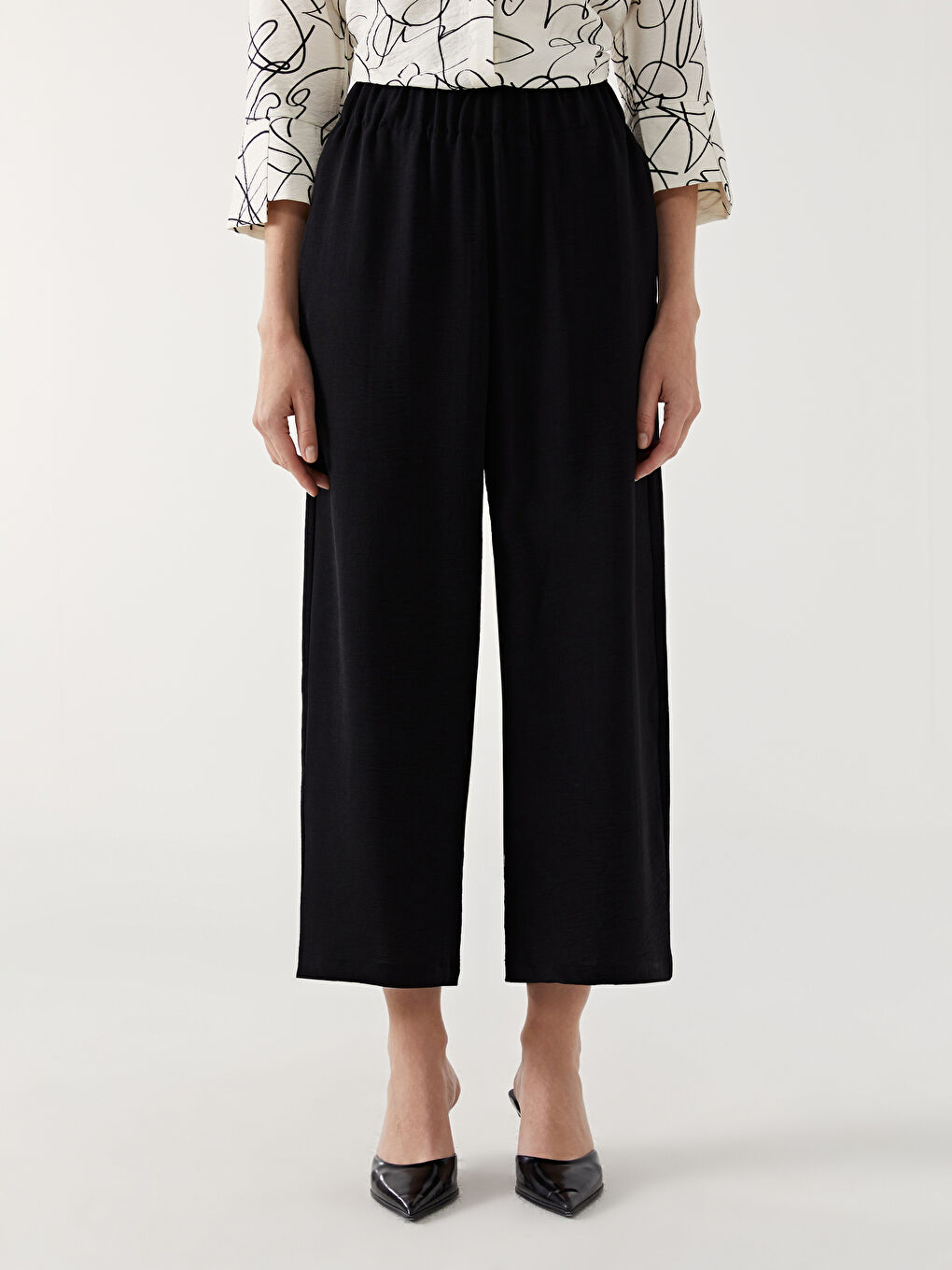 بنطلون نساء بخصر مطاطي-2