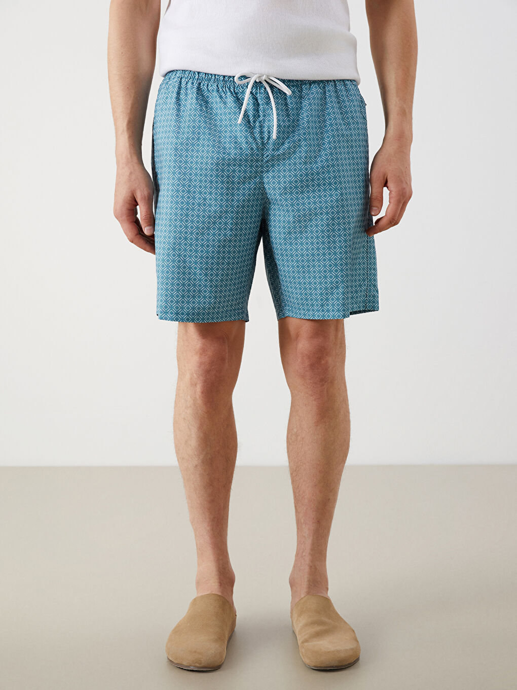 شورت سباحة منقوش للرجال-1