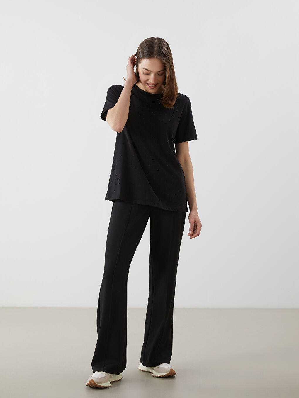 Crew Neck Studded Women'S T-Shirt -S5I380Z8-CVL