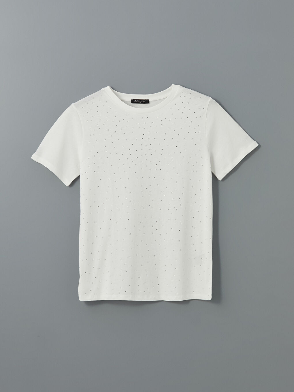 Crew Neck Studded Women'S T-Shirt -S5I380Z8-Q6K