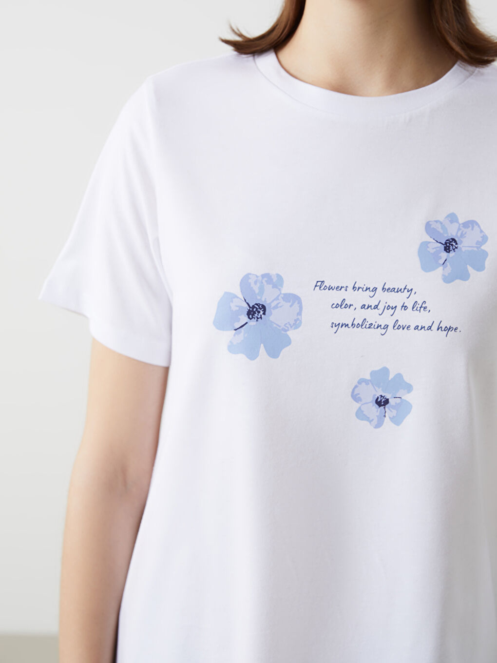Crew Neck Floral Women's T-Shirt -S5I384Z8-R9J