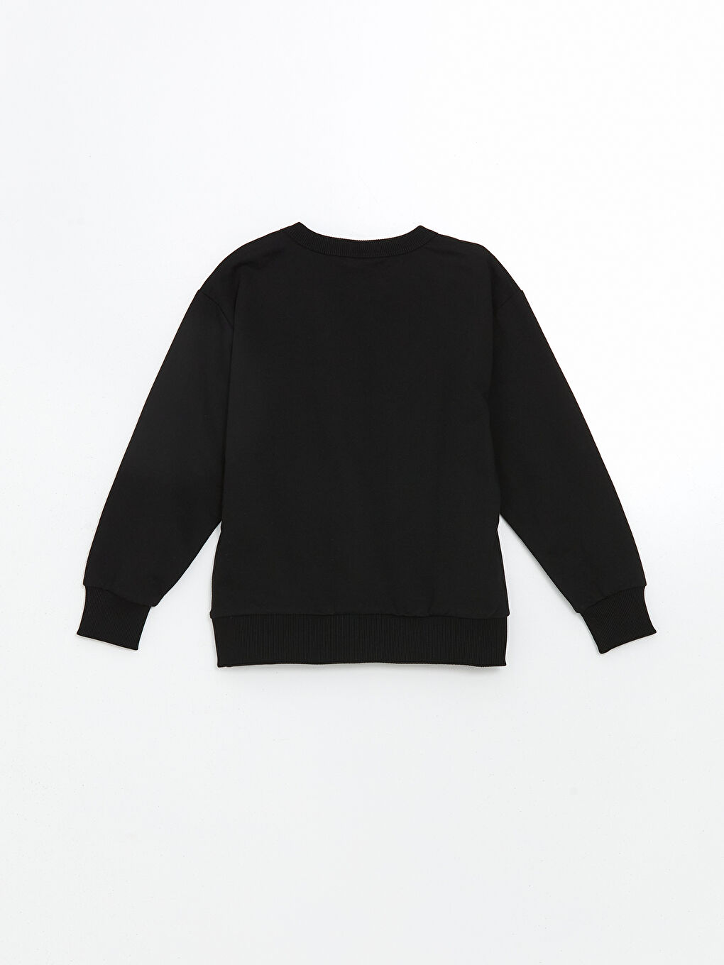 Siyah Bisiklet Yaka Erkek Çocuk Sweatshirt-1