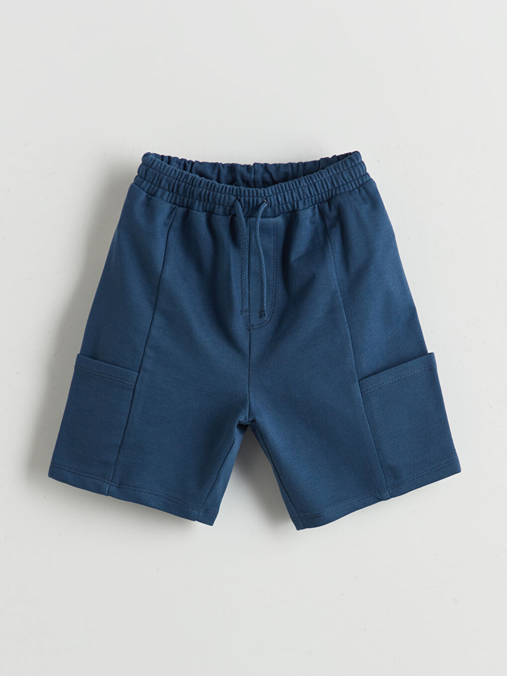 İndigo Beli Lastikli Cepli Erkek Çocuk Şort
