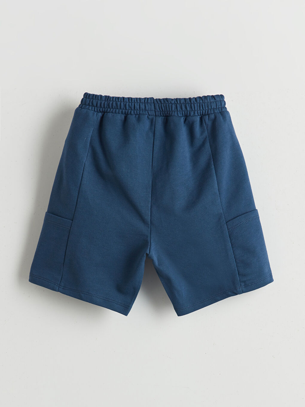 İndigo Beli Lastikli Cepli Erkek Çocuk Şort-1